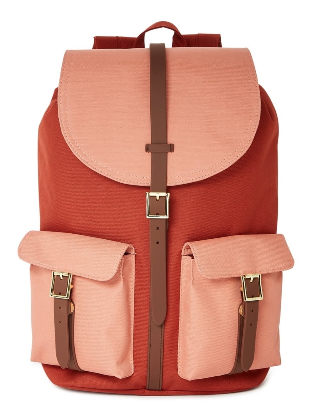 Canvas Two-Tone Rose Backpack with Front Pockets